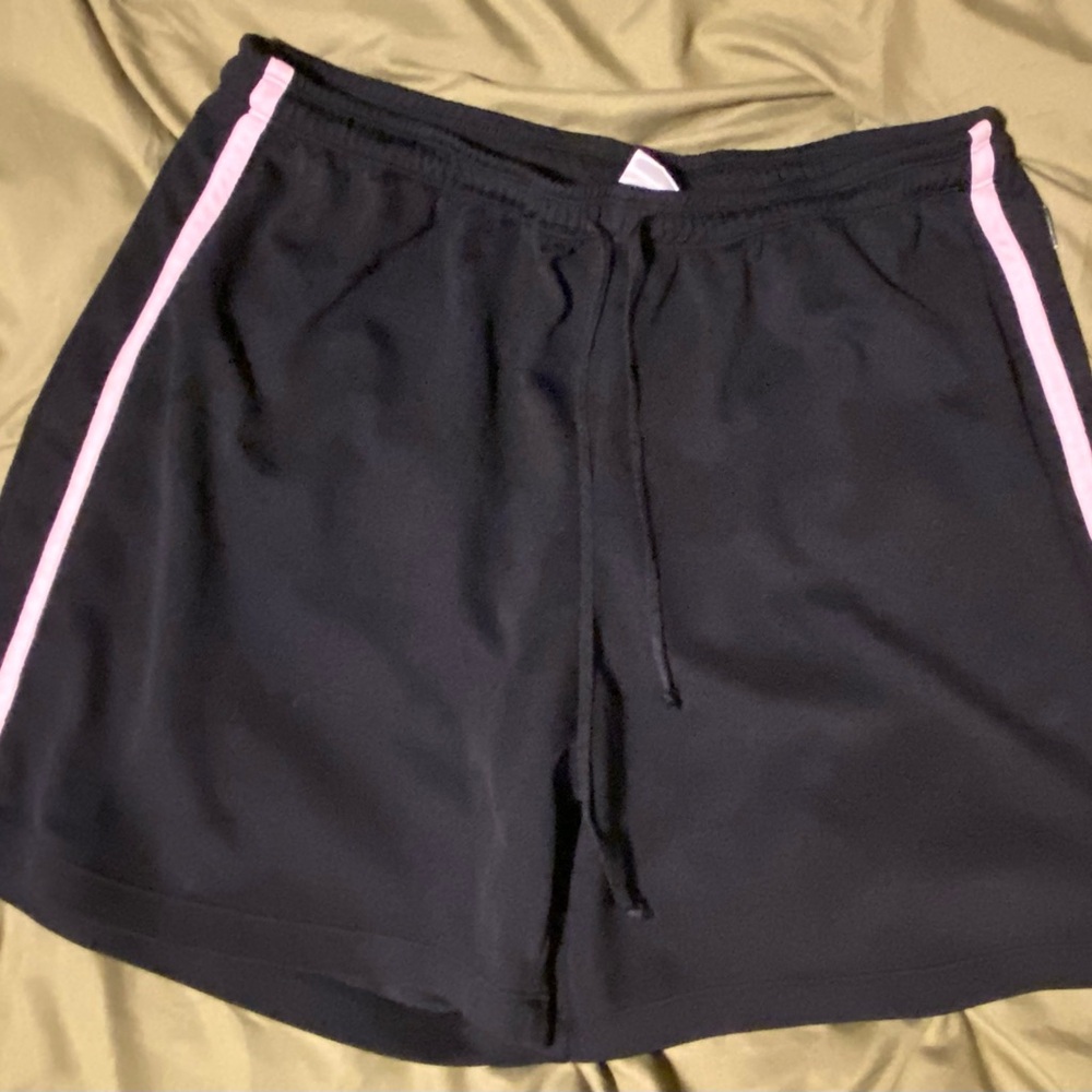 Avia Black Athletic Shorts with Pink Accents